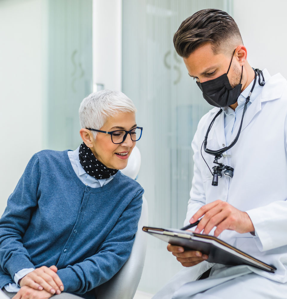 implant consultation for zygomaticupperarch going over procedure