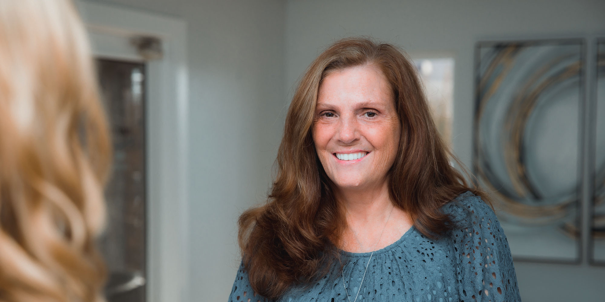 lisa discussing with coordinator